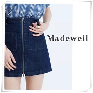 Madewell Zip Front Denim Mini Skirt